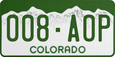 CO license plate 008AOP