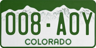 CO license plate 008AOY