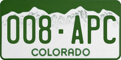CO license plate 008APC