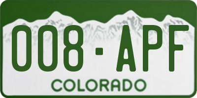 CO license plate 008APF