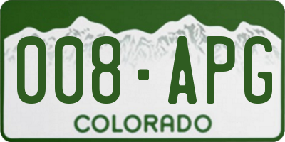 CO license plate 008APG