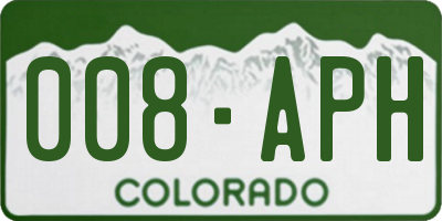 CO license plate 008APH