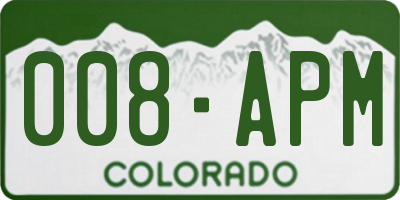 CO license plate 008APM
