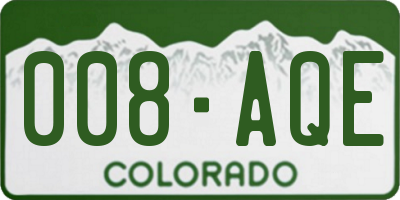 CO license plate 008AQE