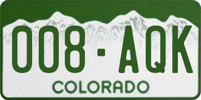 CO license plate 008AQK