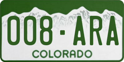 CO license plate 008ARA