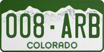 CO license plate 008ARB