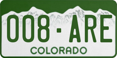 CO license plate 008ARE