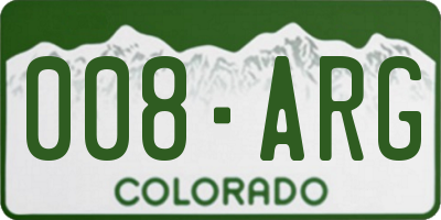 CO license plate 008ARG