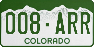 CO license plate 008ARR