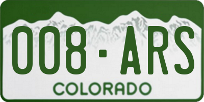 CO license plate 008ARS