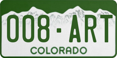 CO license plate 008ART