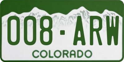 CO license plate 008ARW