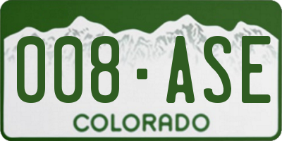 CO license plate 008ASE