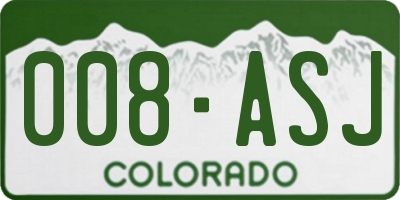 CO license plate 008ASJ