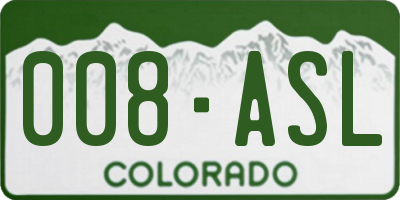 CO license plate 008ASL