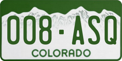 CO license plate 008ASQ