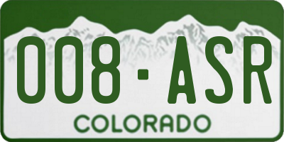 CO license plate 008ASR