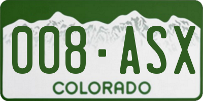 CO license plate 008ASX