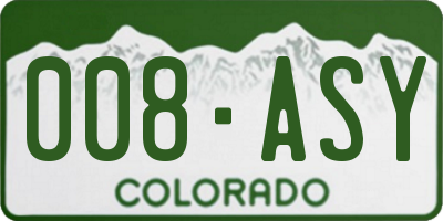 CO license plate 008ASY