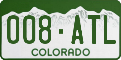 CO license plate 008ATL