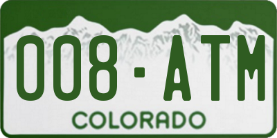 CO license plate 008ATM