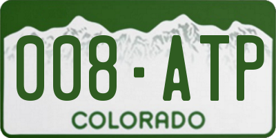 CO license plate 008ATP