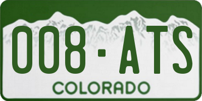 CO license plate 008ATS