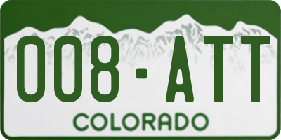 CO license plate 008ATT