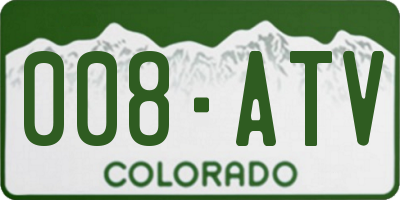 CO license plate 008ATV