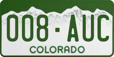 CO license plate 008AUC