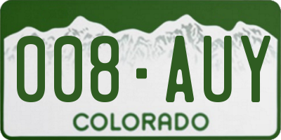 CO license plate 008AUY