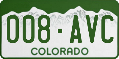 CO license plate 008AVC