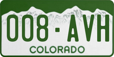 CO license plate 008AVH