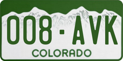 CO license plate 008AVK