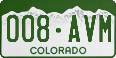 CO license plate 008AVM