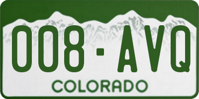 CO license plate 008AVQ