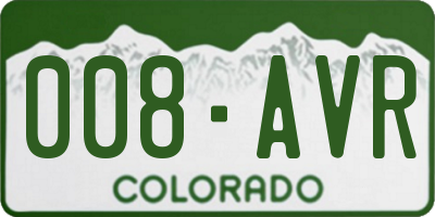 CO license plate 008AVR