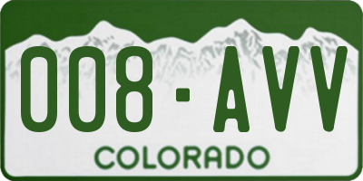 CO license plate 008AVV