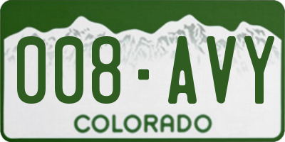 CO license plate 008AVY