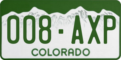CO license plate 008AXP