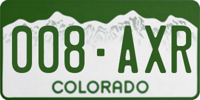 CO license plate 008AXR