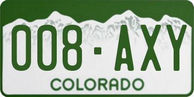 CO license plate 008AXY