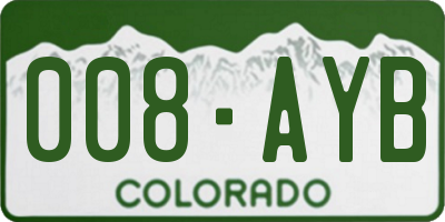 CO license plate 008AYB