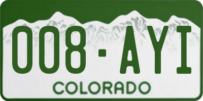 CO license plate 008AYI