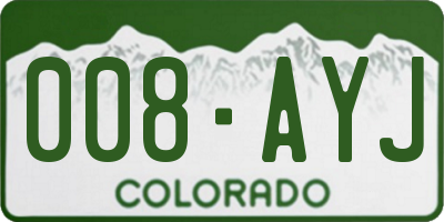 CO license plate 008AYJ