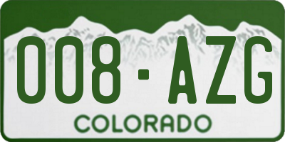 CO license plate 008AZG