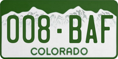 CO license plate 008BAF