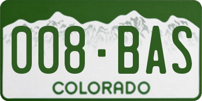CO license plate 008BAS
