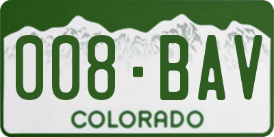 CO license plate 008BAV